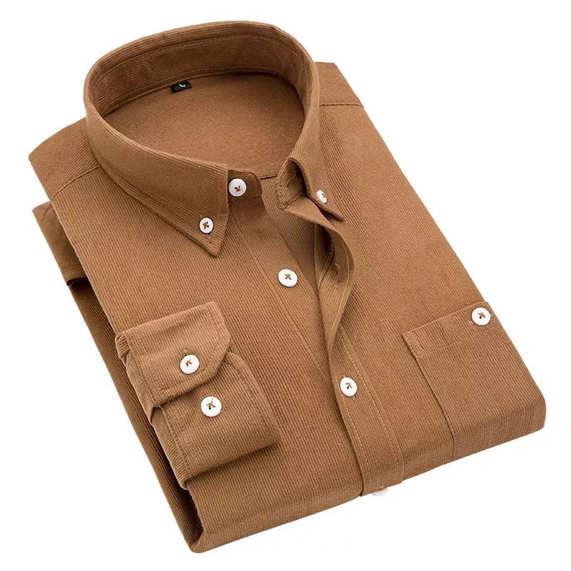 men-the-corduroysolid-business-leisureshirt-maleslim-fashion-longsleeves