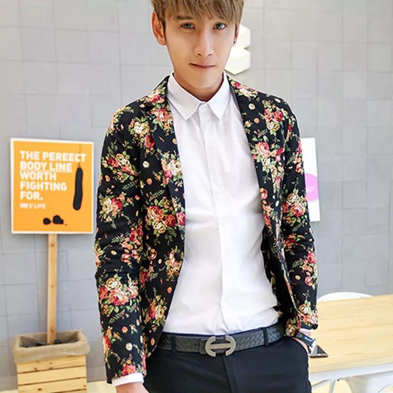 male-casualslim-printingsuit-jacket