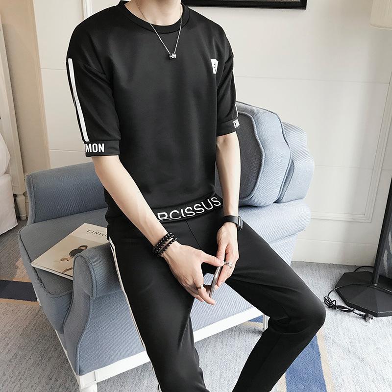 men-trend-fashion-leisuresportsshortsleeveset