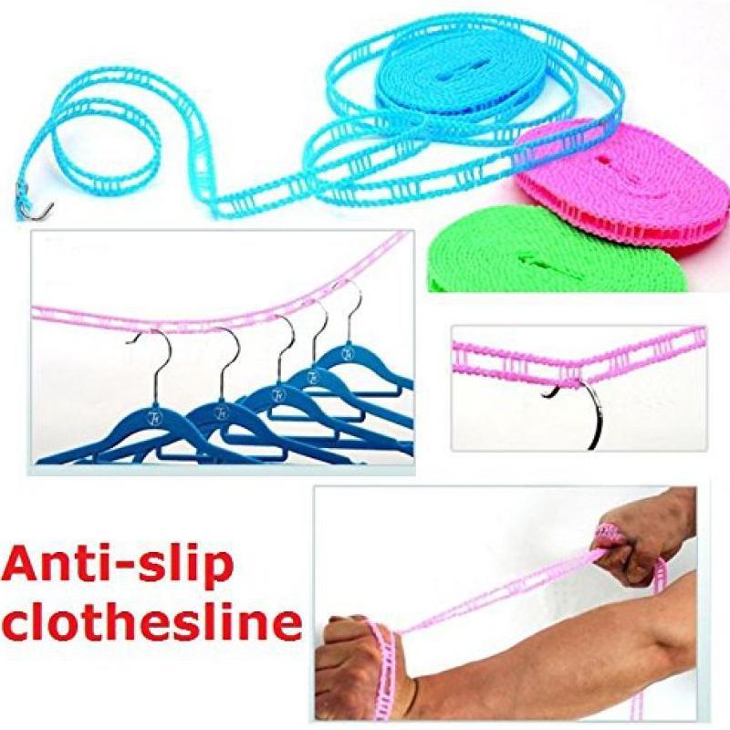 Buy Clothesline Drying Nylon Rope with Hooks - Home Improvement