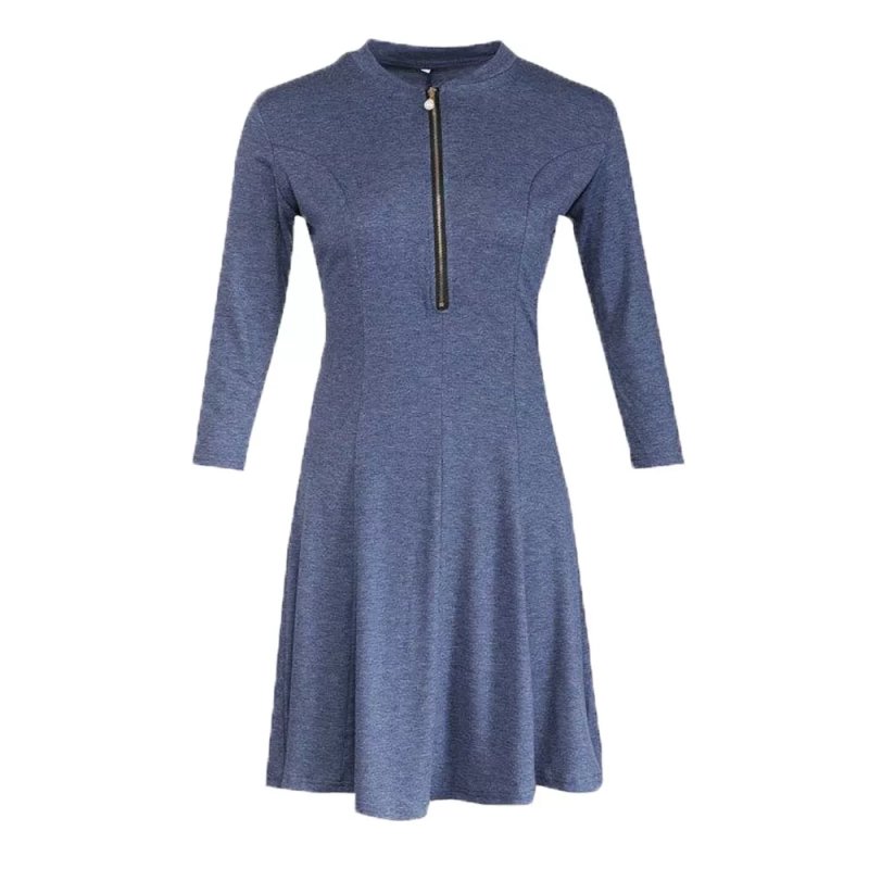 zipperstand-collarsleeve-dress