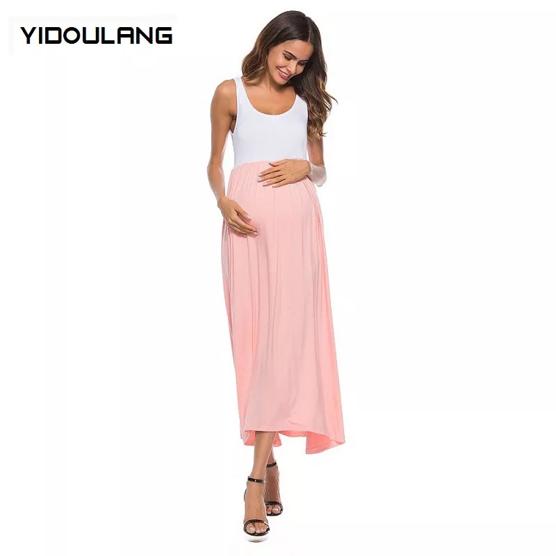 maternity-dress-with-round-necksleeveless-vest