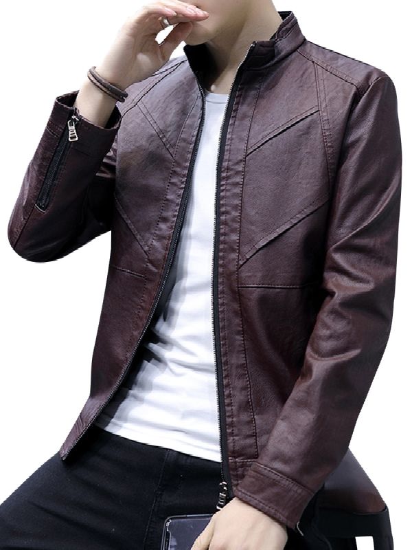 men-fashionstand-collar-leisure-pu-jacket