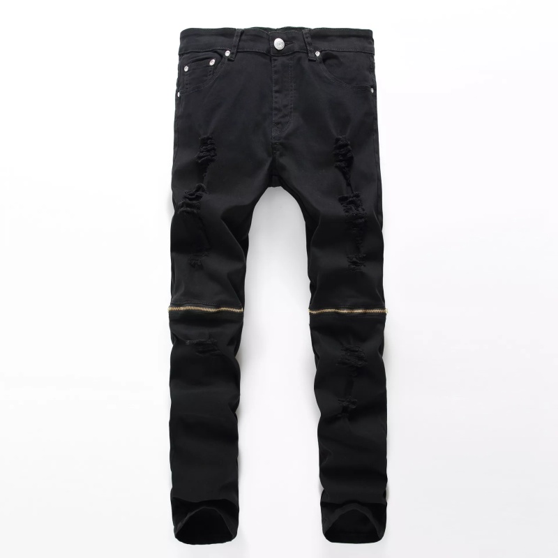 elastic-hole-ripped-zipper-jeans