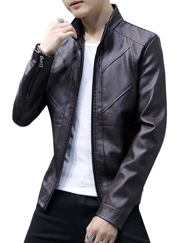 men-fashionstand-collar-leisure-pu-jacket