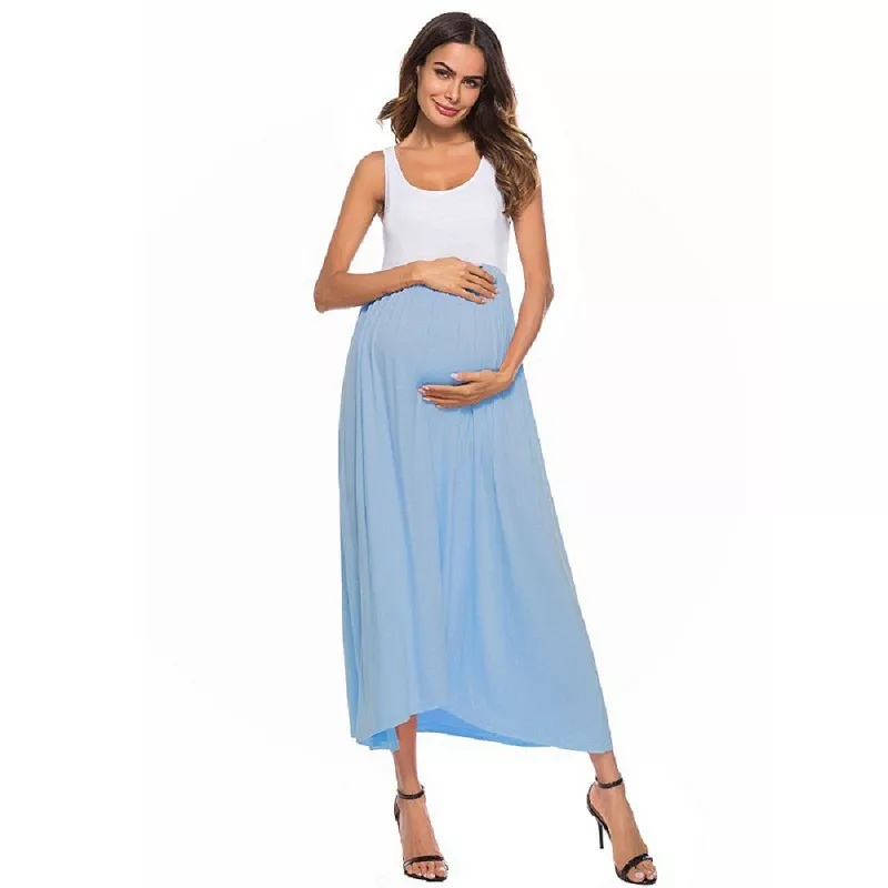 maternity-dress-with-round-necksleeveless-vest